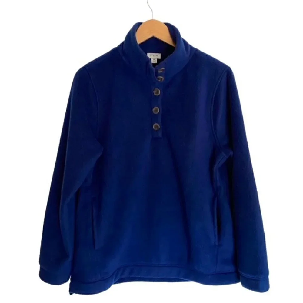 J. Crew Sherpa Button Front Tunic Pullover Medium